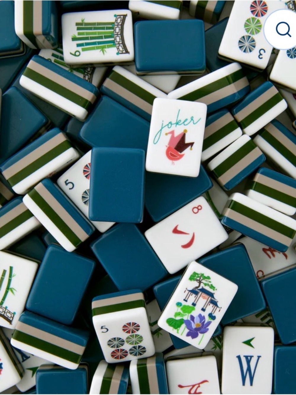 Teal Mahjong Tile Set